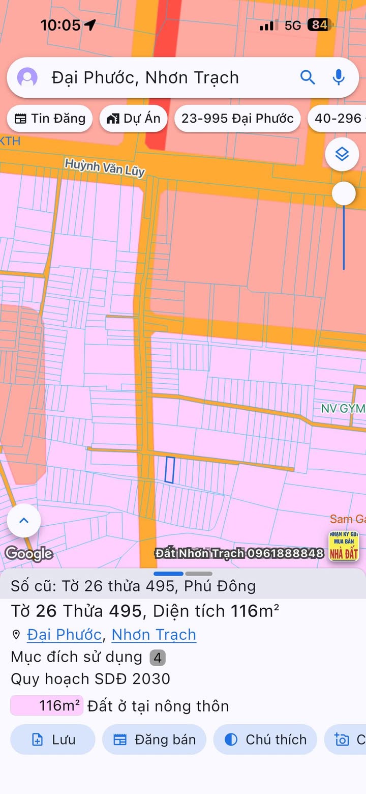 Đất nền thổ cư Đại Phước Nhơn Trạch 116m² giá 2.5 tỷ - Pháp lý rõ ràng, an toàn