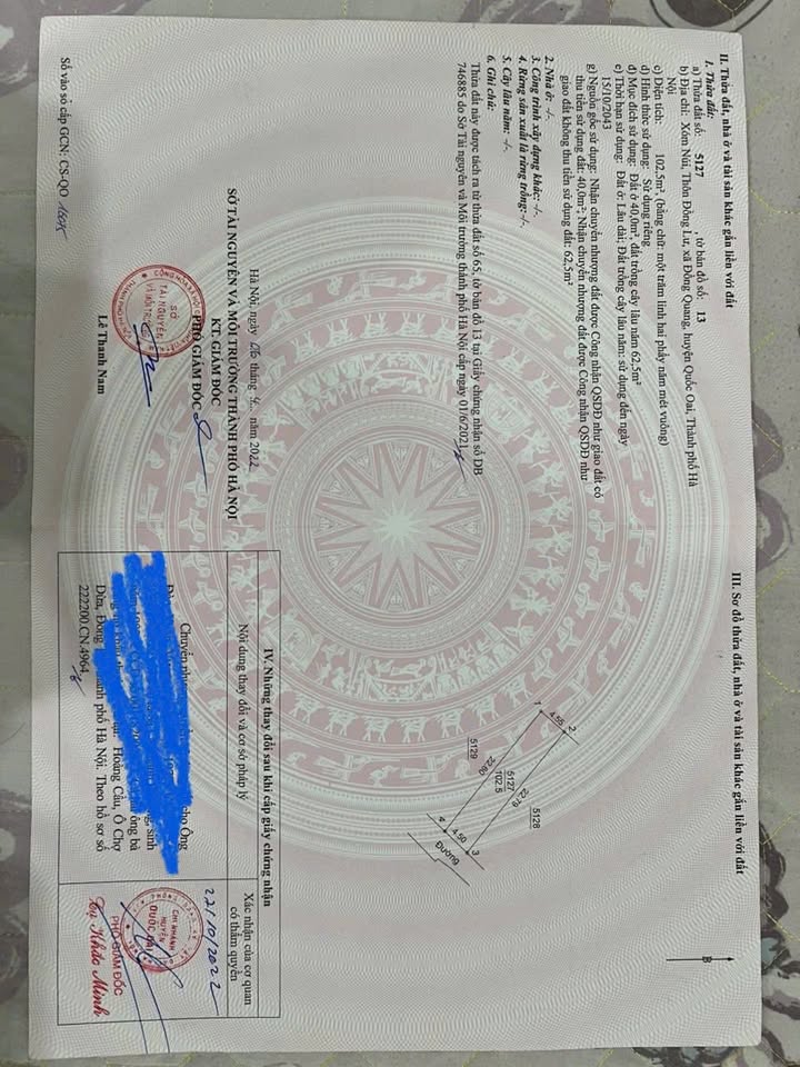 Đất thổ cư và trồng cây tại Đồng Quang, Quốc Oai, Hà Nội 102m² - Giá thỏa thuận hấp dẫn!