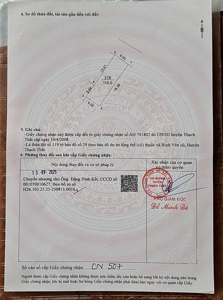 Đất thổ cư 110m² tại trục chính Sen Trì, Hạ Bằng - Cơ hội đầu tư hiếm có!