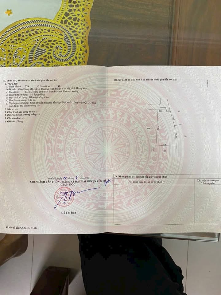 Đất thổ cư 173m² tại Lý Thường Kiệt, Yên Mỹ - Giá chỉ 1.1 tỷ, đầu tư lý tưởng!