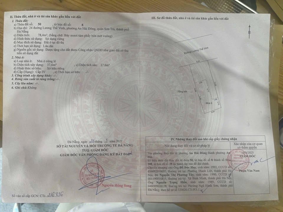 Đất mặt tiền Lương Thế Vinh, Sơn Trà, Đà Nẵng 78m² giá 9 tỷ - Cơ hội đầu tư tuyệt vời!