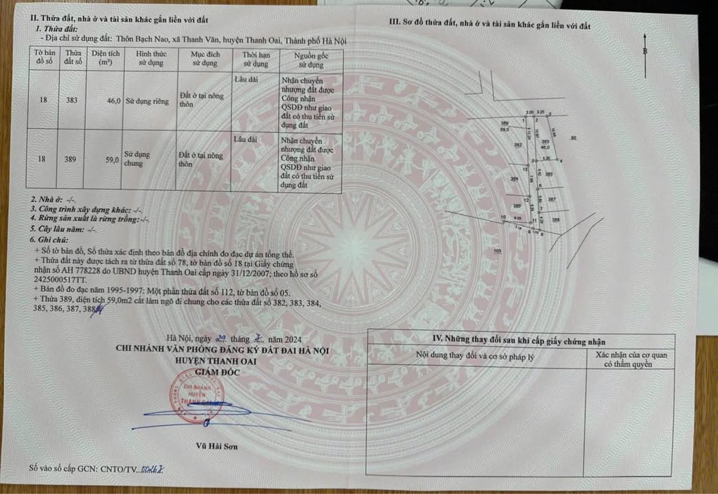 Đất nền Tam Hưng, Thanh Oai 46m² giá 70 triệu - Vị trí đắc địa gần nhiều tiện ích!