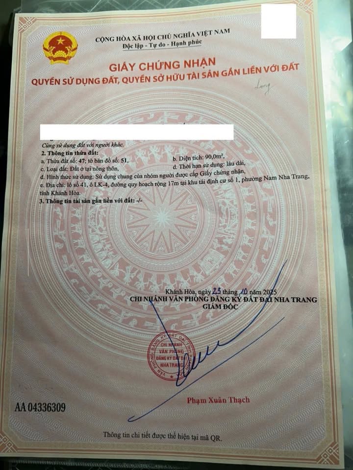 Đất Tái định cư Hà Quang 2 Nha Trang 90m² giá 8 tỷ - Xây dựng tự do