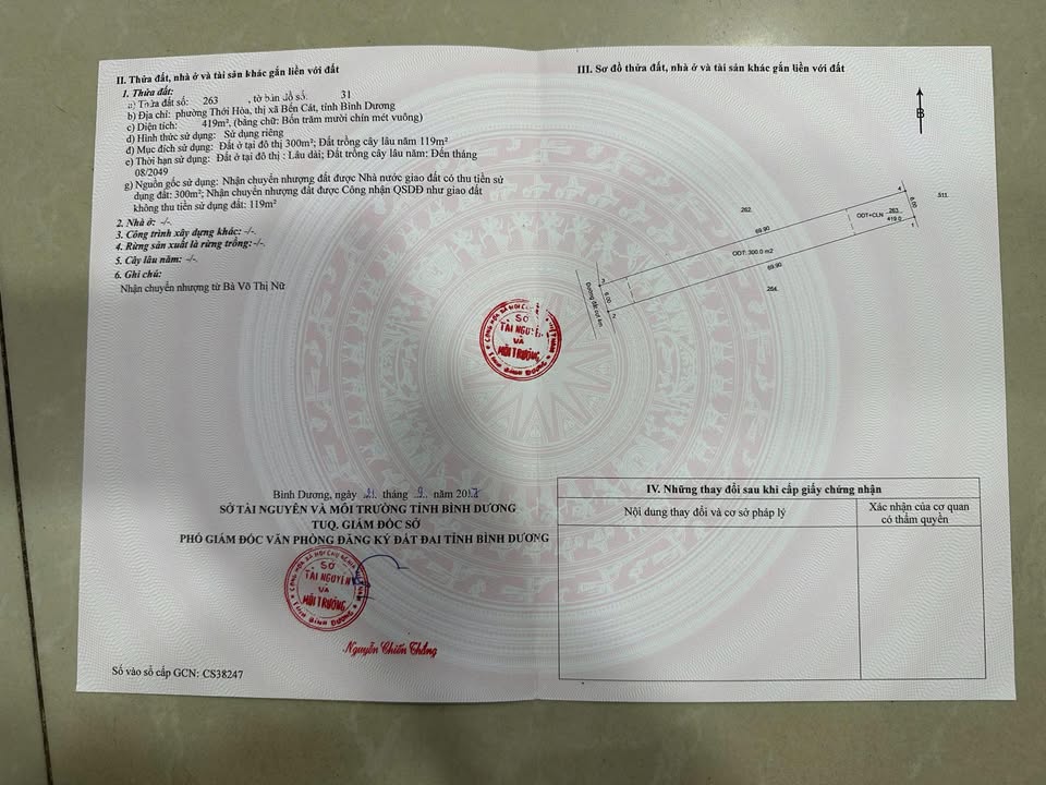 Đất nền Thới Hòa Bến Cát 402m² - Giá đầu tư hấp dẫn!