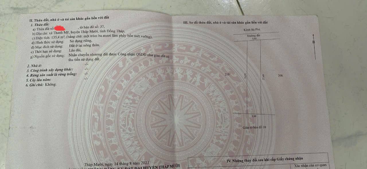 Đất nền mặt tiền xã Thanh Mỹ 135m² giá 320 triệu - Đầu tư sinh lời ngay!