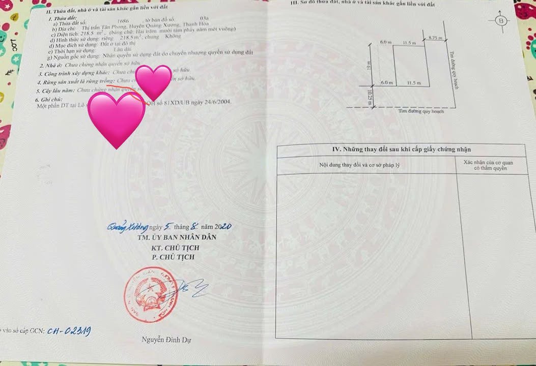 Lô đất 200m² tại thị trấn Tân Phong, Quảng Xương - Mặt tiền 11,5m, vị trí kinh doanh lý tưởng!