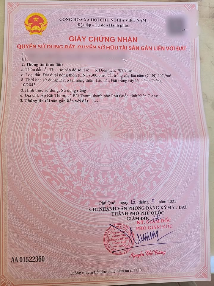 Đất nền Bãi Thơm Phú Quốc 700m² giá 3 tỷ - Mặt tiền đường đông đúc!