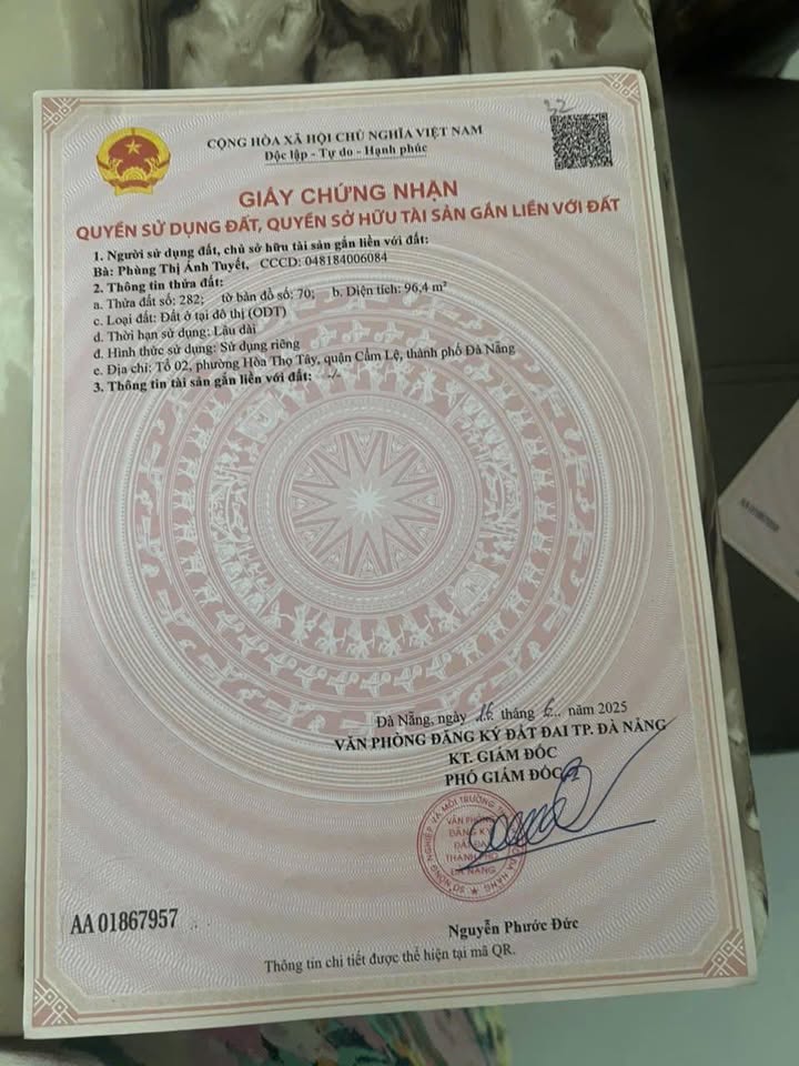 Đất nền Hòa Thọ Tây Đà Nẵng 100m² giá 1.55 tỷ - Cơ hội đầu tư hấp dẫn!