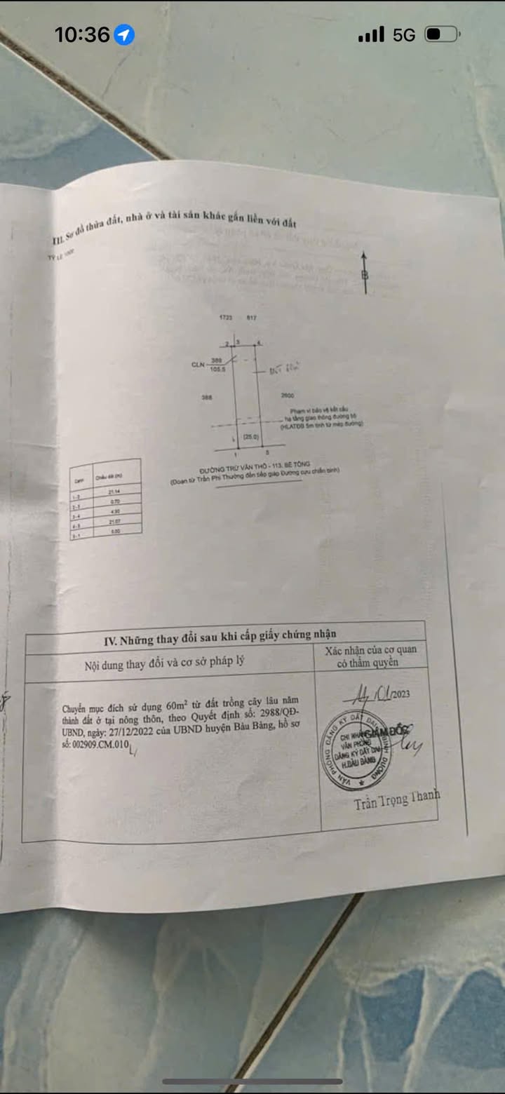 Đất thổ cư Trừ Văn Thố, Bàu Bàng 60m² - Đầu tư sinh lời nhanh chóng!