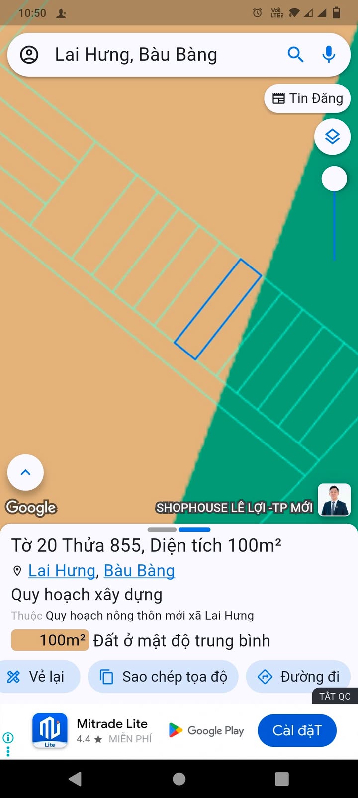 Đất nền 500m² xã Lai Hưng, huyện Bàu Bàng - Giá chỉ 600 triệu!