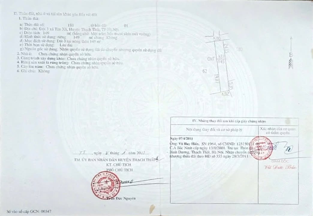 Đất thổ cư 149m² thôn 3 Tân Xã - Giá tốt, vị trí đắc địa gần nhà trọ sinh viên!