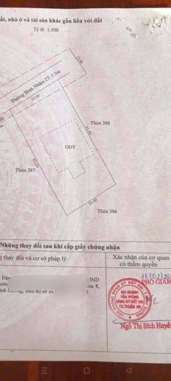 Đất biệt thự Bình Nhâm 986m² giá 15.776 tỷ - Đường xe hơi thông thoáng!