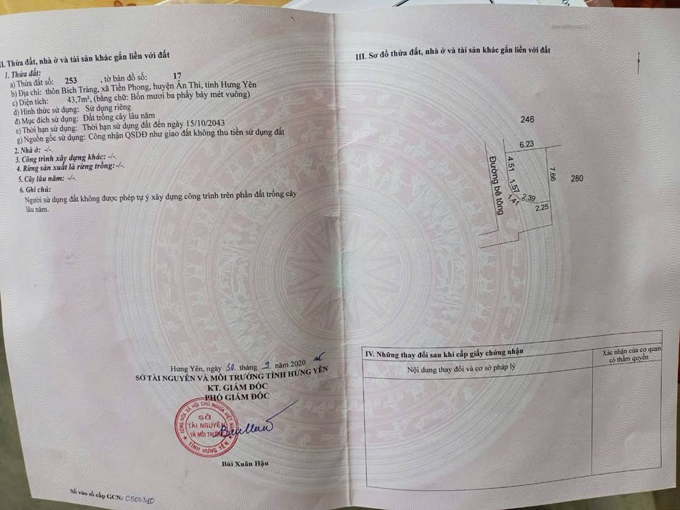 Đất thổ cư tại Ân Thi, Hưng Yên 43.7m² giá 630 triệu - Cơ hội đầu tư tuyệt vời!