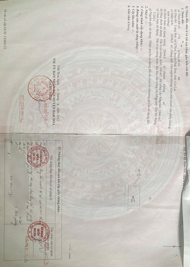 Đất nền HNol Đăk Đoa 2077m² giá thỏa thuận - Sổ đỏ chính chủ, cơ hội đầu tư tuyệt vời!