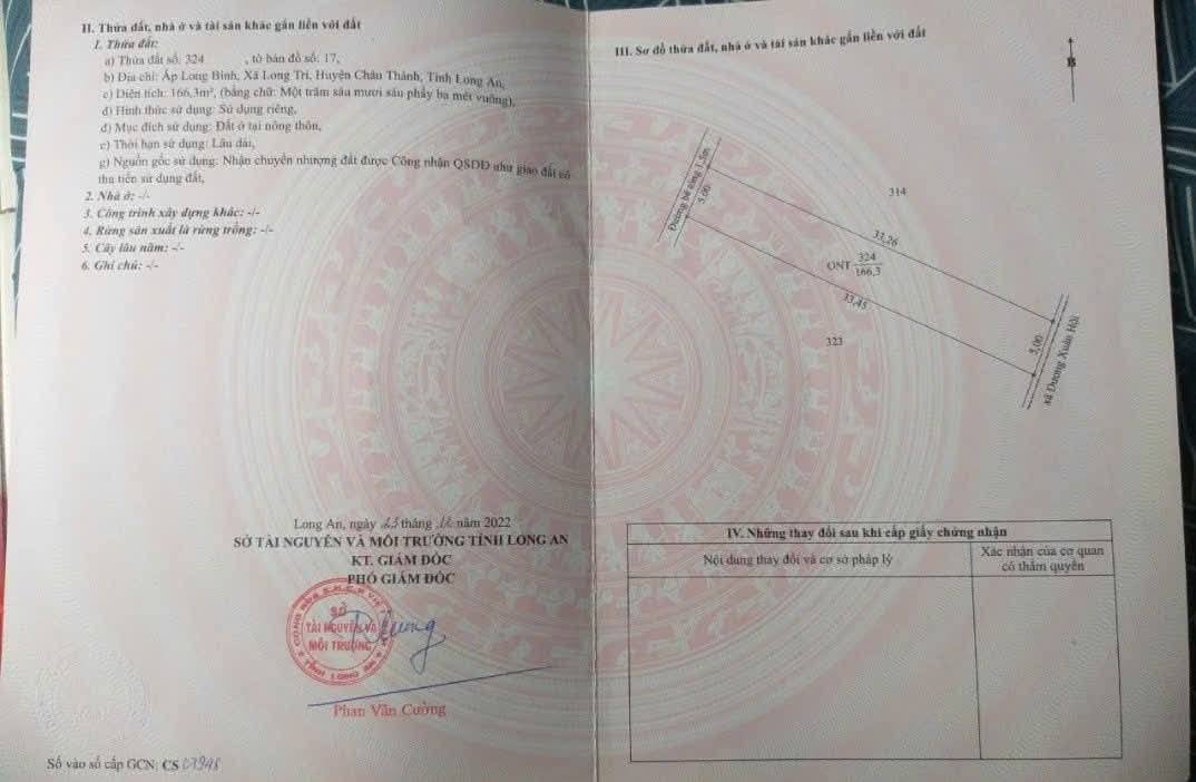Đất thổ cư Long Trì 165m² giá 650 triệu - Sổ đỏ chính chủ sẵn sàng giao dịch!