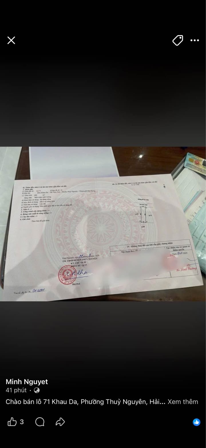 Đất nền 100m² tại lô 71 Khau Da, Thủy Nguyên, Hải Phòng - Vị trí trung tâm, giá thỏa thuận!