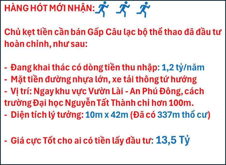 Câu lạc bộ bida 15 bàn mặt tiền đường An Phú Đông 420m² giá 13.5 tỷ - Cơ hội đầu tư hấp dẫn!