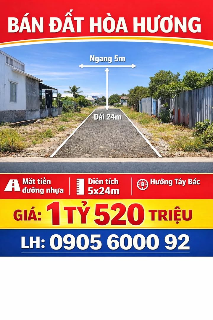 Đất nền Hòa Hương, Tam Kỳ 120m² giá 1.52 tỷ - Đầu tư sinh lời ngay!
