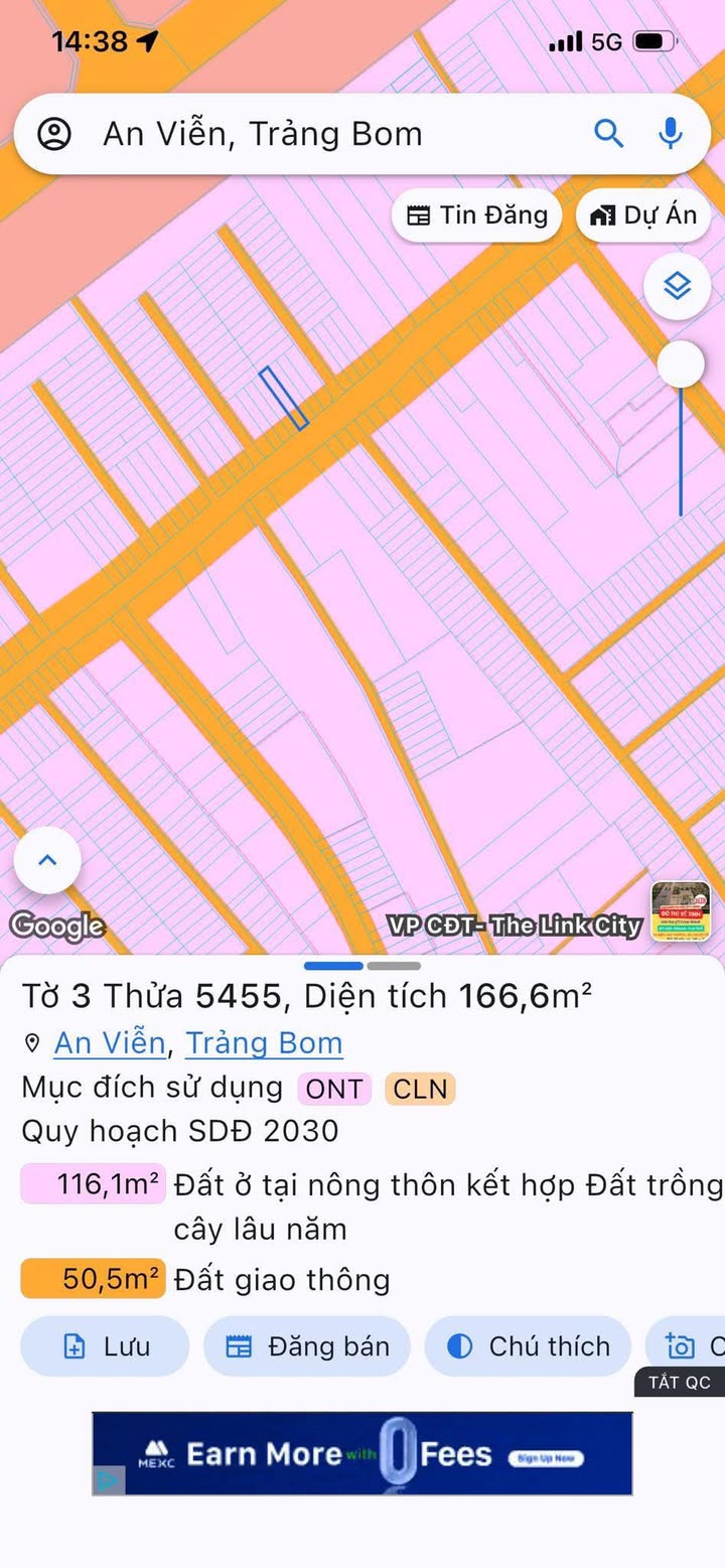 Đất mặt tiền đường Trần Vĩnh Lộc, Trảng Bom 160m² giá 2.75 tỷ - Đầu tư sinh lời tốt!