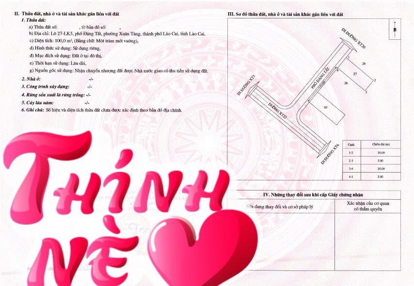 Đất nền Lào Cai 100m² giá 1.29 tỷ - Cơ hội đầu tư hấp dẫn!