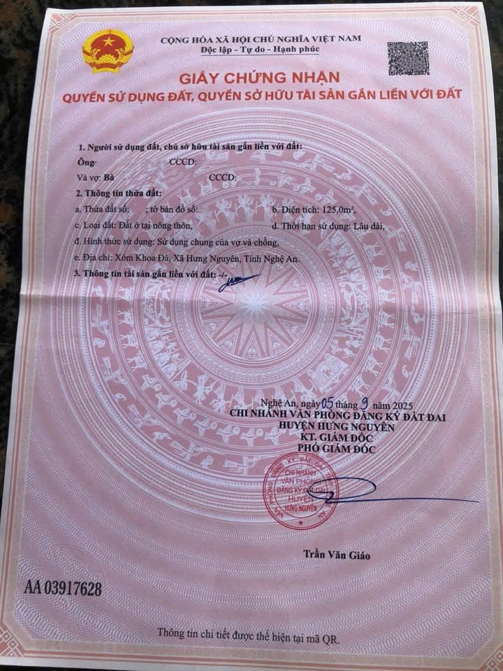 Đất nền Xóm Khoa, Đà, Hưng Nguyên 125m² giá 2.86 tỷ - Tiềm năng đầu tư lớn!