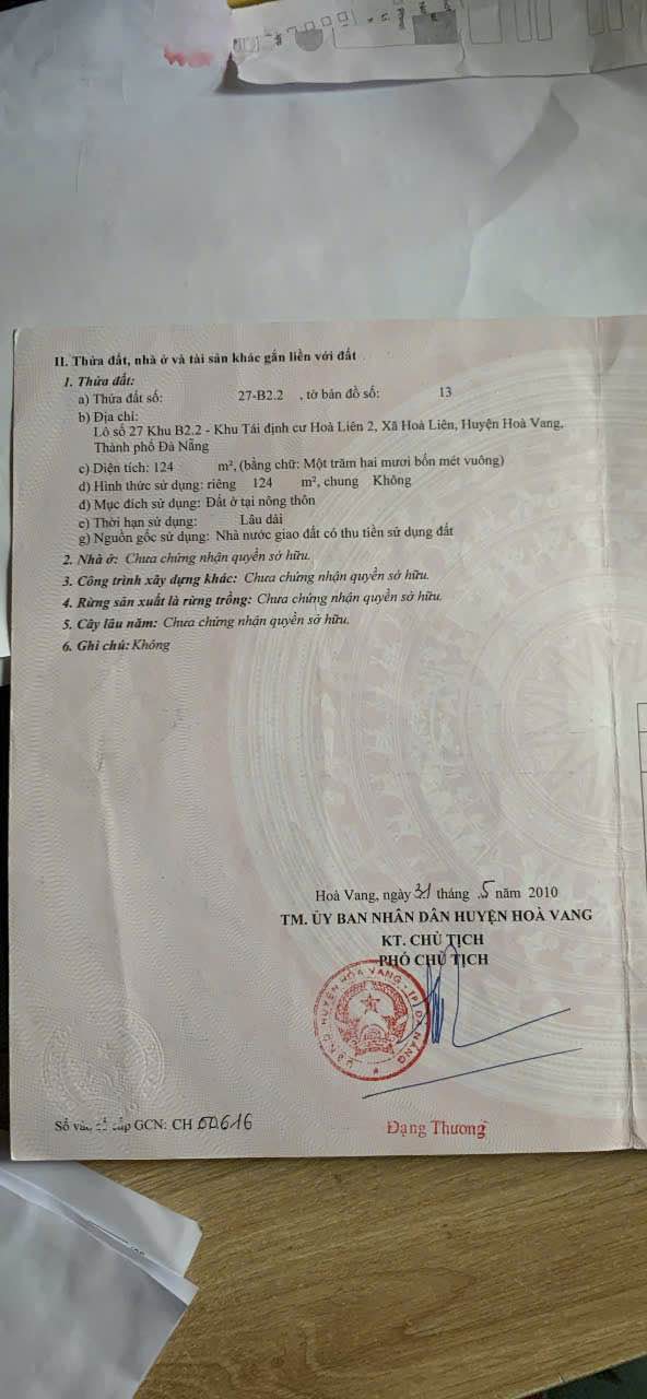 Đất nền Hòa Liên 124m² giá 2.6 tỷ - Hướng Đông mát mẻ, vị trí đẹp!