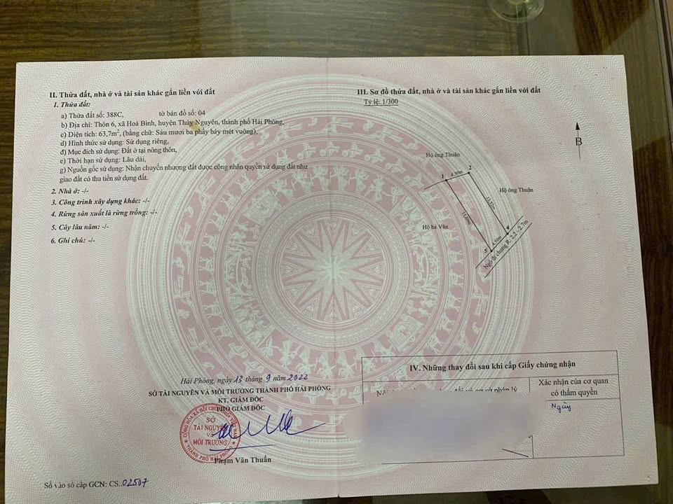 Đất nền Hòa Bình, Thủy Nguyên 62m² giá 1,1 tỷ - Sổ đỏ chính chủ, ô tô vào tận nơi!