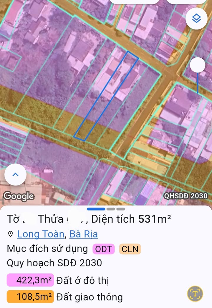 Biệt thự phường Long Toàn TP. Bà Rịa 536m² giá 5 tỷ - Đầu tư sinh lời tuyệt vời!