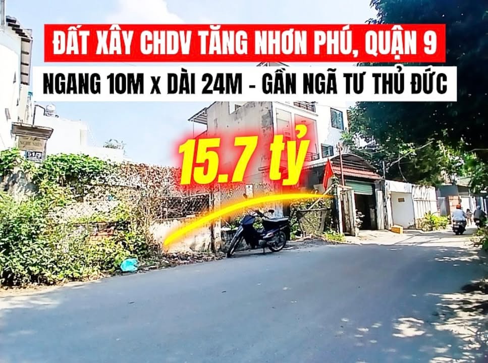 Đất xây CHDV 240m² Đường 11, Tăng Nhơn Phú B, 15.7 tỷ - Cơ hội đầu tư vàng!