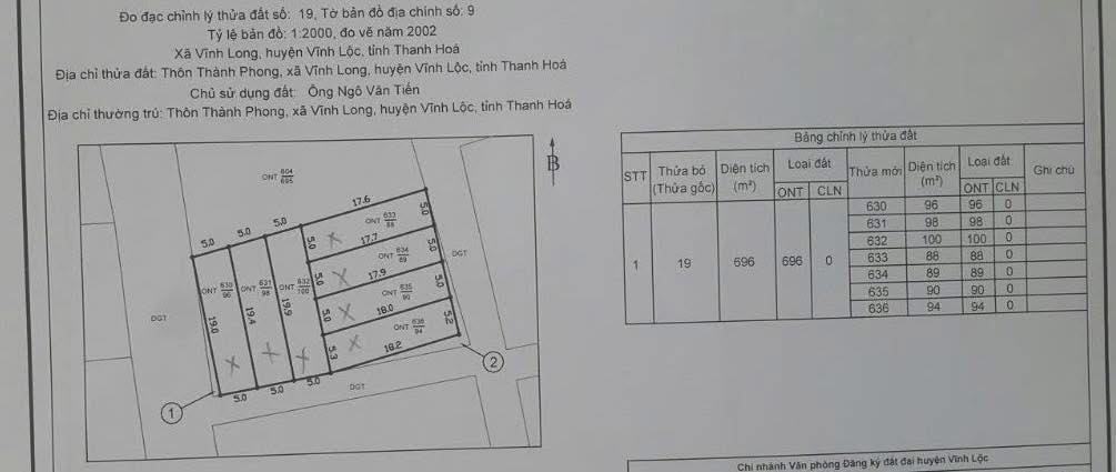 Đất dự án thôn Thành Phong, xã Tây Đô, 94m² giá chỉ 200 triệu - Cơ hội đầu tư hấp dẫn!