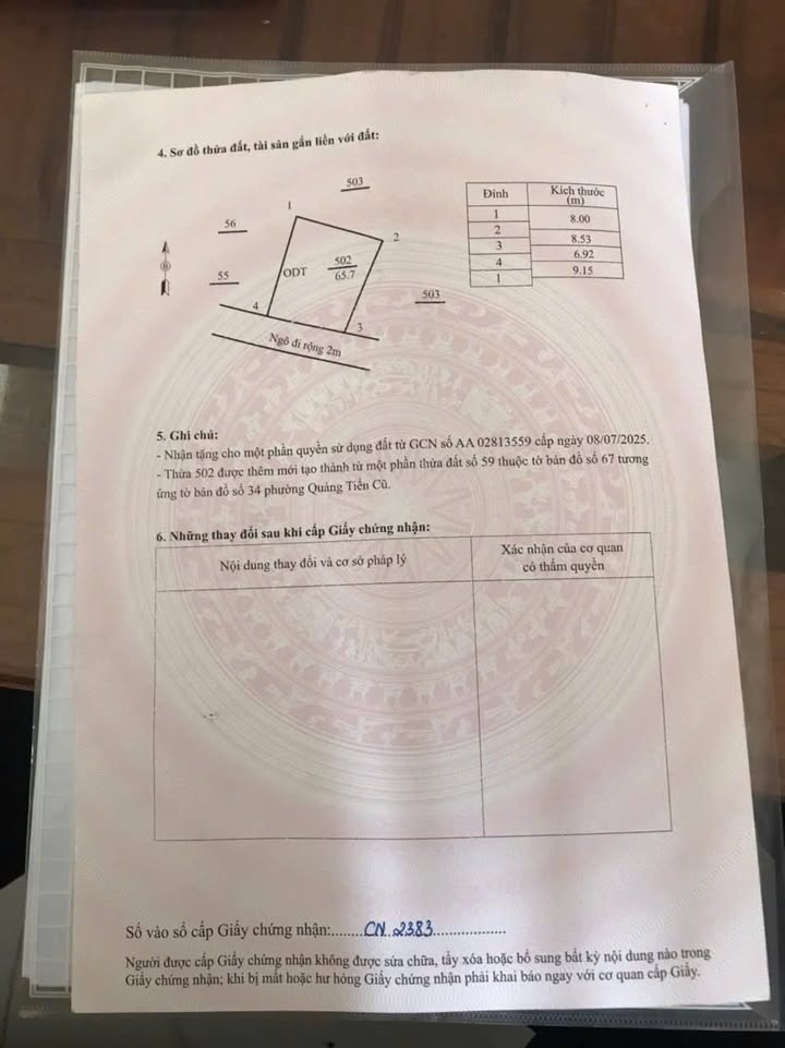 Đất nền 2 mặt ngõ Quảng Tiến, Sầm Sơn 105.7m² - Pháp lý sổ hồng rõ ràng!