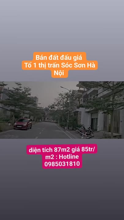 Đất đấu giá Tổ 1 Thị Trấn Sóc Sơn 87m² giá 6.46 tỷ - Bán gấp, mặt đường 2 chiều!
