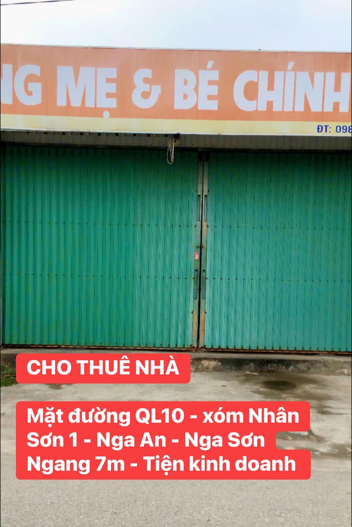 Nhà cho thuê tại QL10, xóm Nhân Sơn, Nga An - Tiện nghi cho cả ở và kinh doanh
