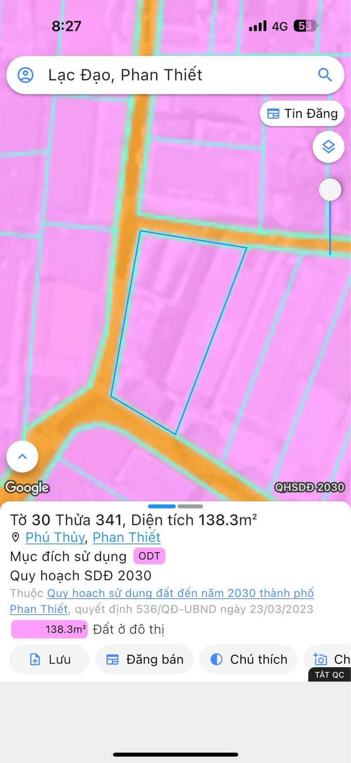 Đất nền Phú Thủy Phan Thiết 68m² giá 1 tỷ - Lô góc 2 mặt tiền hấp dẫn!