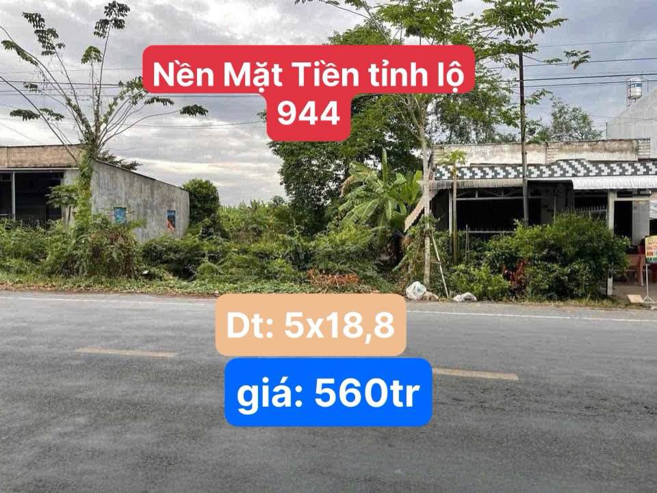 Đất nền mặt tiền tỉnh lộ 944, An Thạnh Trung 93m² giá 560 triệu - Đầu tư sinh lời ngay!