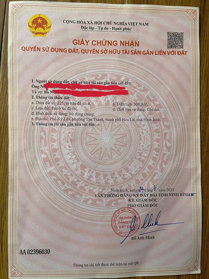 Đất mặt tiền đường Tân An, Ninh Bình 300m² - Chính chủ, giá tốt!