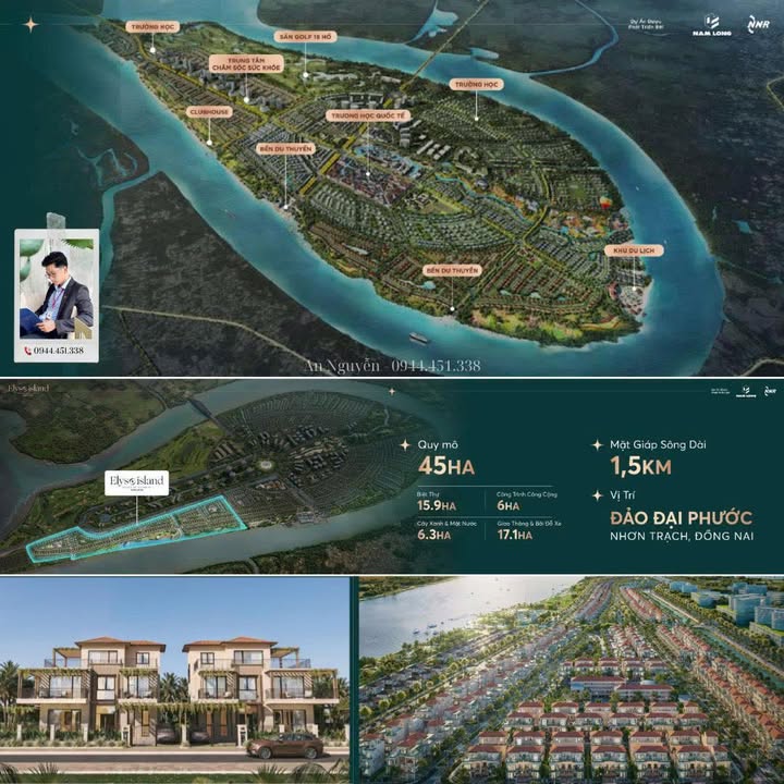 Biệt thự Elyse Island Nhơn Trạch 180m² giá từ 24 tỷ - Sống thượng lưu giữa thiên nhiên!