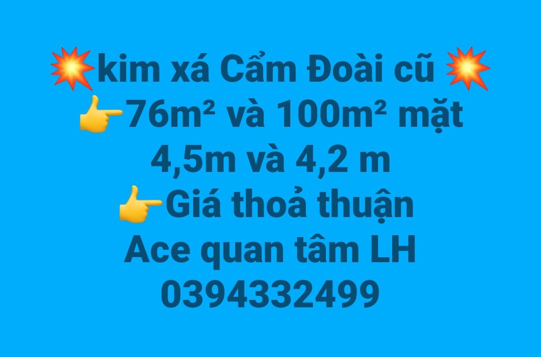 Đất nền Cẩm Đoài, Cẩm Giàng 76m² - Giá tốt thỏa thuận cho nhà đầu tư!