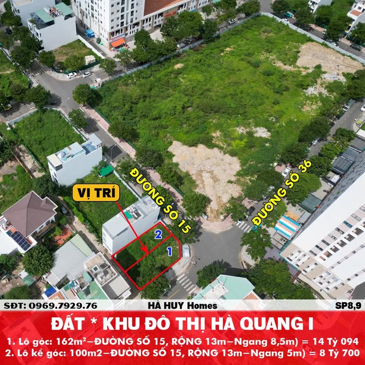 Đất nền KĐT Hà Quang I Nha Trang 162m² giá 14 tỷ - Lô góc đẹp, pháp lý rõ ràng!