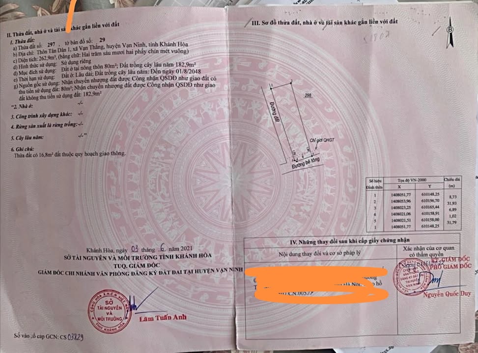 Đất Vạn Thắng, Vạn Ninh 263m² - Đầu tư sinh lời, pháp lý rõ ràng!