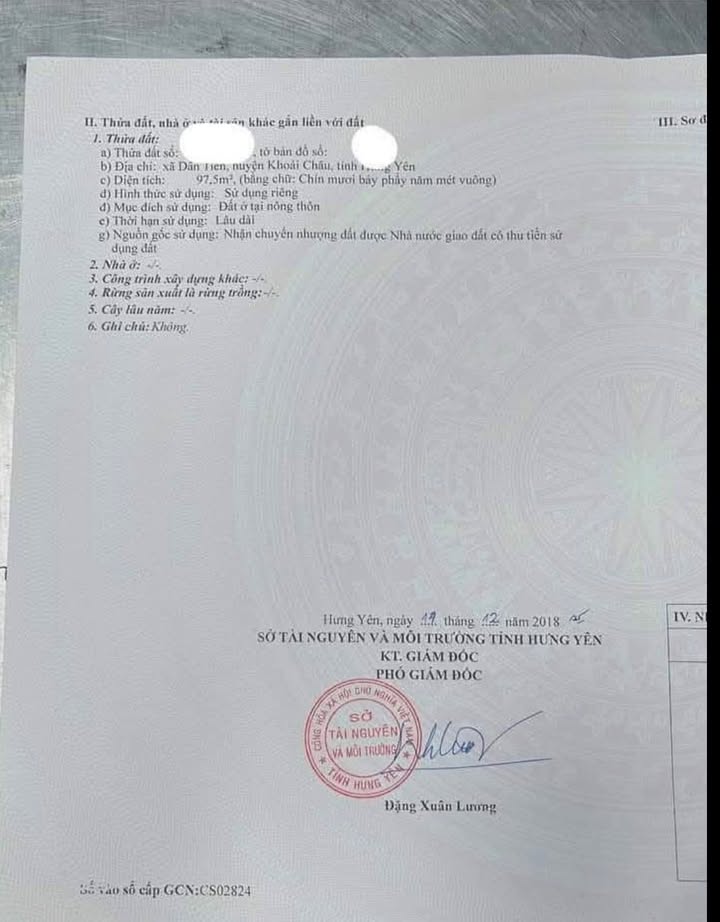 Đất nền tại Trung tâm Thương mại Dân Tiến, Hưng Yên 97.5m² - Đầu tư sinh lời ngay!