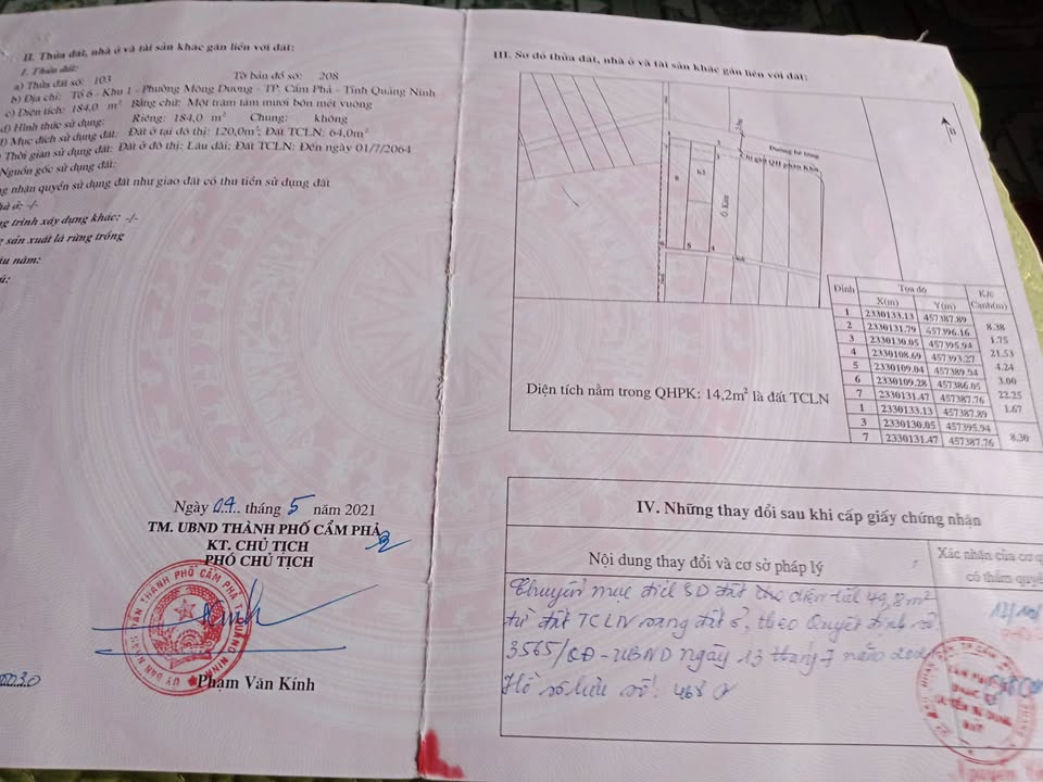 Nhà 2 tầng và 6 phòng trọ tại Mông Dương 184m² giá 1.5 tỷ - Đầu tư sinh lời ngay!