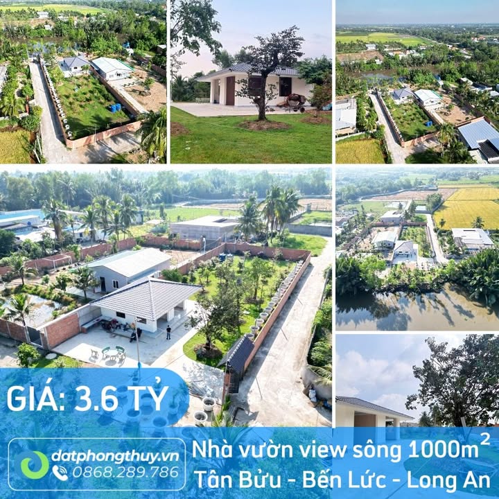 Nhà vườn view sông 1.000m² tại Tân Bửu, Bến Lức - Đầu tư lý tưởng chỉ 3.6 tỷ!