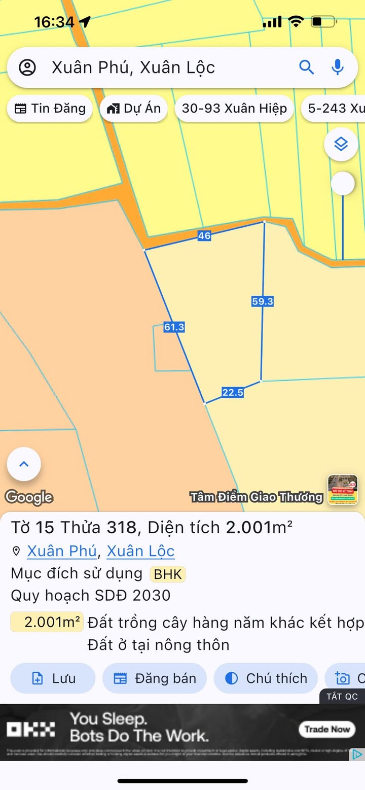 Đất nền Xuân Phú 2000m² giá 1.8 tỷ - Cơ hội đầu tư hấp dẫn!