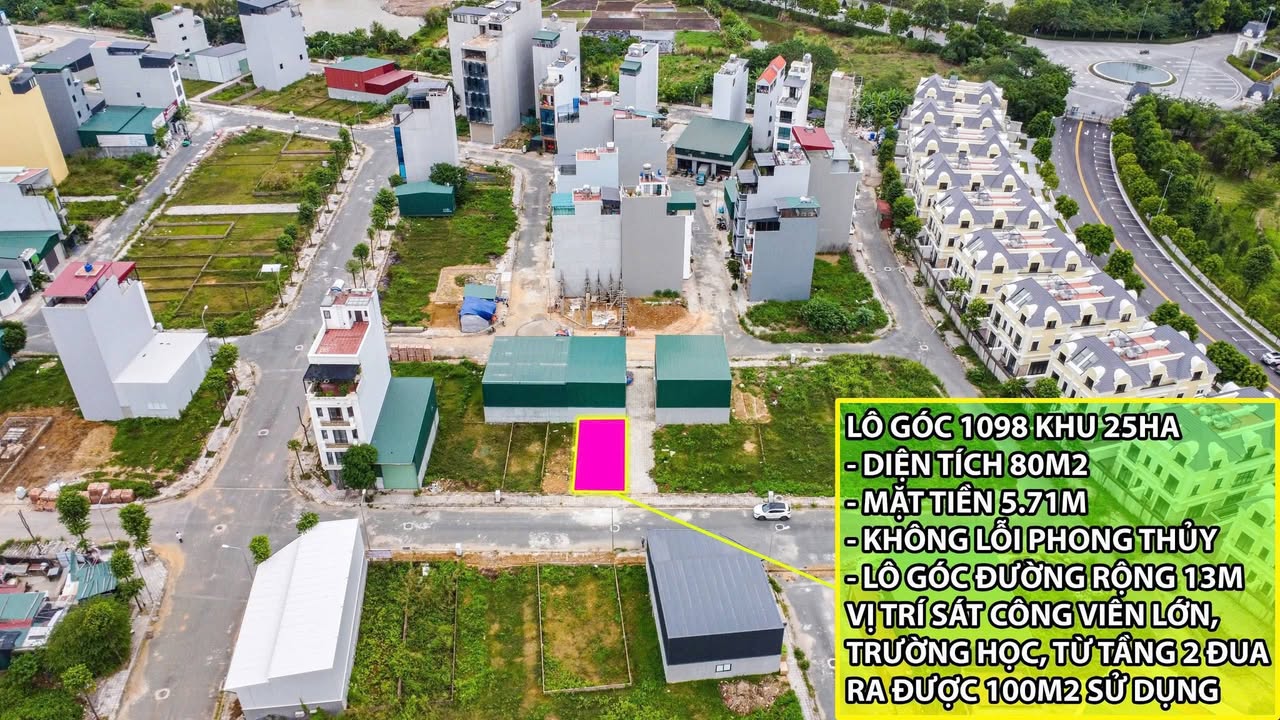 Đất nền lô góc 80m² tại Hoài Đức - Vị trí đắc địa gần công viên