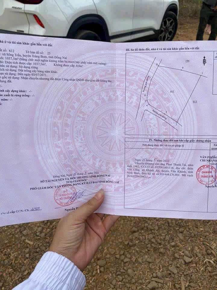 Đất nền ấp 6, xã Sông Trầu, Trảng Bom 3600m² - Góc 2 mặt tiền, giá chỉ 1 tỷ!