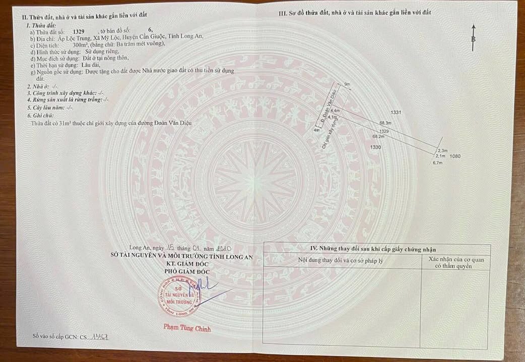 Đất mặt đường Đoàn Văn Diệu, Mỹ Lộc, Cần Giuộc, 300m² - Giá chỉ 2.5 tỷ, thương lượng chính chủ!