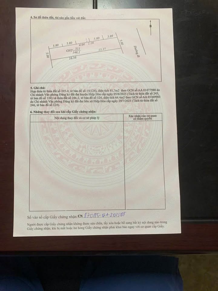 Đất thổ cư Danh Thắng Hiệp Hòa 146m² giá 1 tỷ - Cơ hội sở hữu ngay!