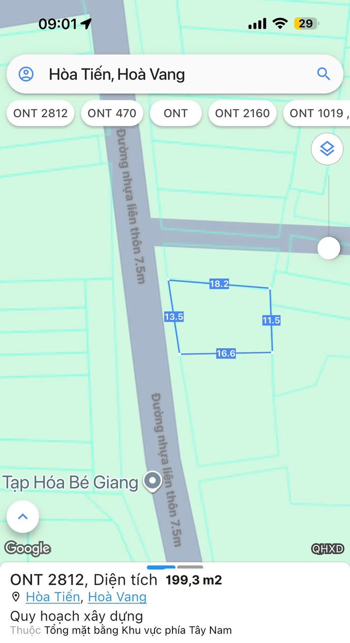 Đất mặt tiền Hòa Tiến 199.3m² giá 3.6 tỷ - Vị trí kinh doanh thuận lợi!