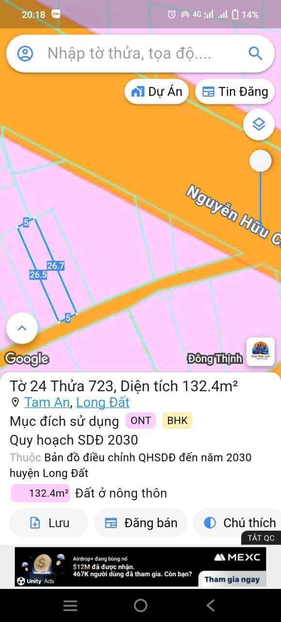 Đất nền Long Điền 150m² giá 1.45 tỷ - Cơ hội đầu tư tuyệt vời!